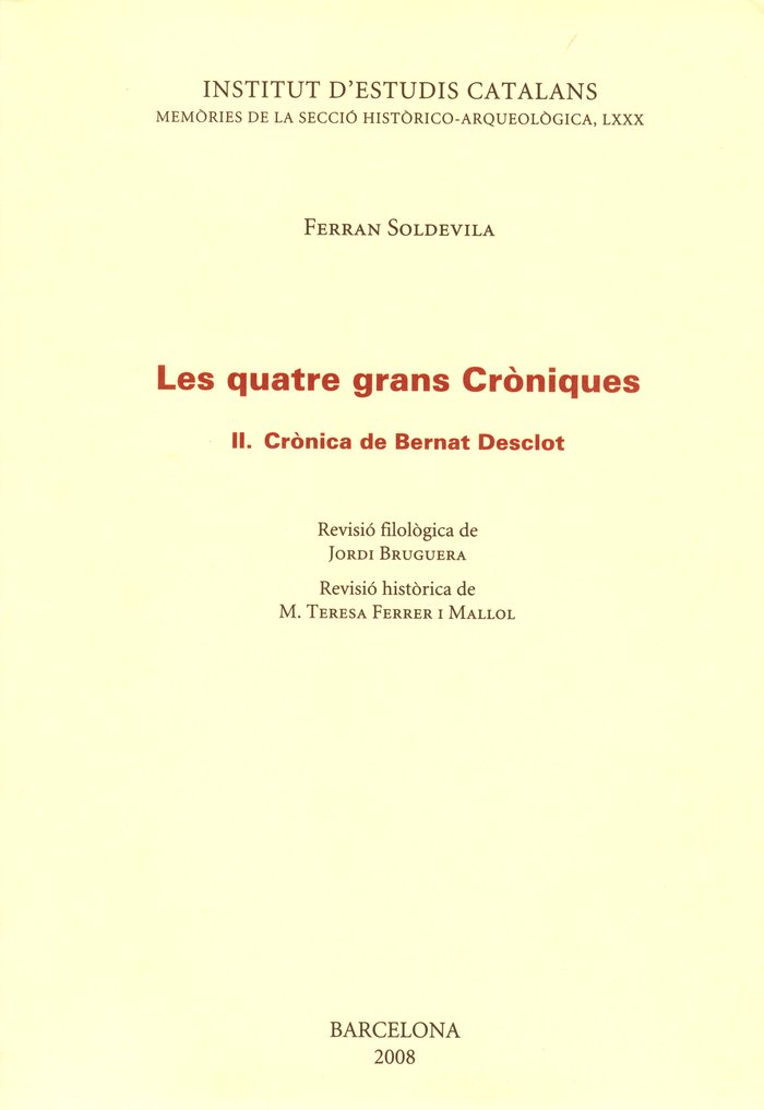 Crònica de Bernat Desclot, de Soldevila | portada del libro