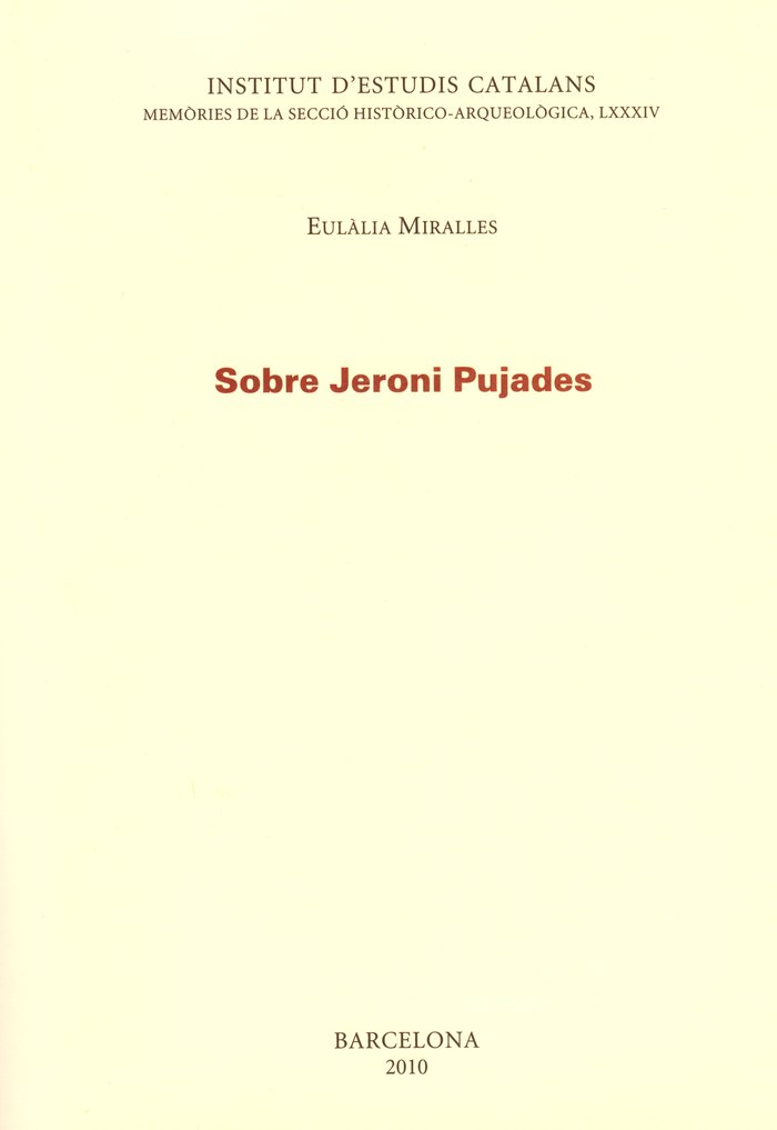 Sobre Jeroni Pujades, de Miralles Jori | portada del libro