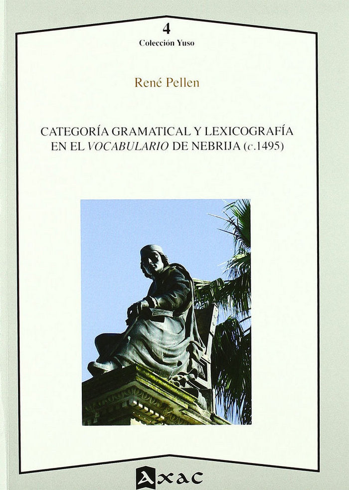 CATEGORIA GRAMATICAL Y LEXICOGRAFIA EN EL VOCABULARIO DE NEBRIJA, de RENE PELLEN | portada del libro