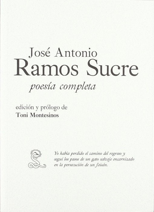 Poesía Completa, de JOSé ANTONIO RAMOS SUCRE | portada del libro