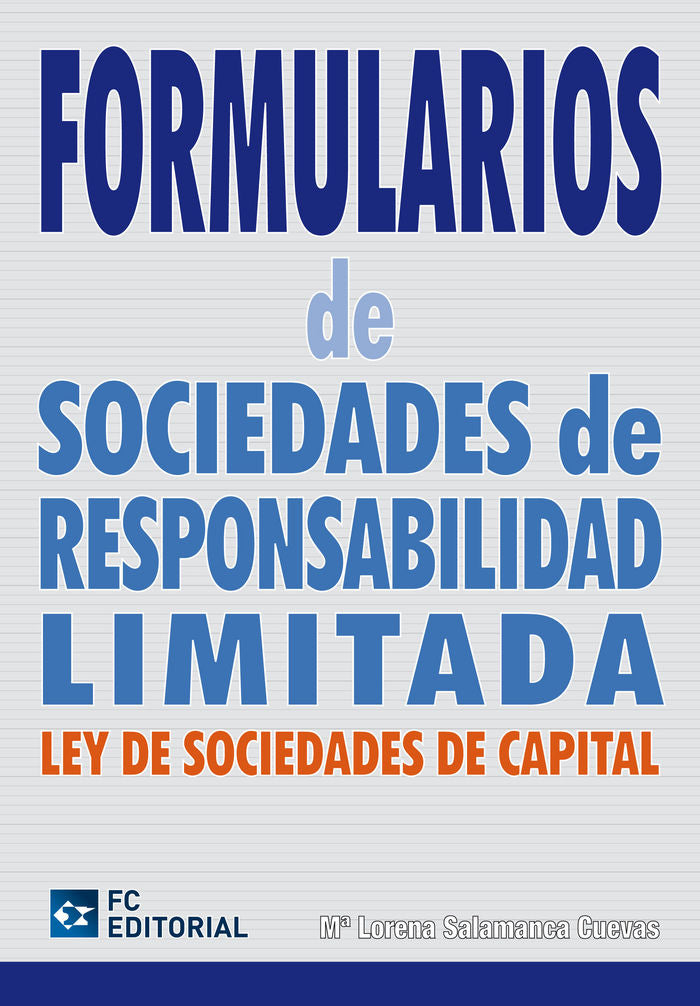 Formularios de sociedades de responsabilidad limitada, de Salamanca Cuevas, María Lorena | portada del libro