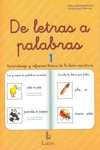 De letras a palabras 1, de Berdejo Benedi | portada del libro