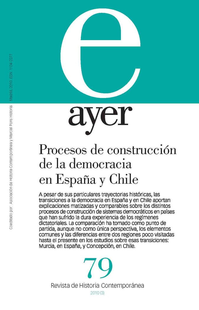 PROCESOS DE CONSTRUCCIÓN DE LA DEMOCRACIA EN ESPAÑA Y CHILE, de González Martínez, Carmen | portada del libro
