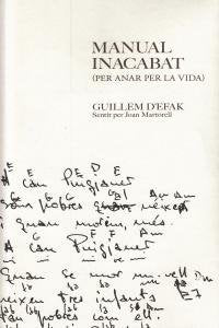MANUAL INACABAT (PER ANAR PER LA VIDA), de EFAK, GUILLEM D' | portada del libro