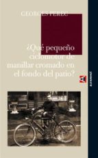 QUE PEQUE･O CICLOMOTOR DE MANILLAR CROMADO EN FONDO DEL PATI, de Georges Perec | portada del libro