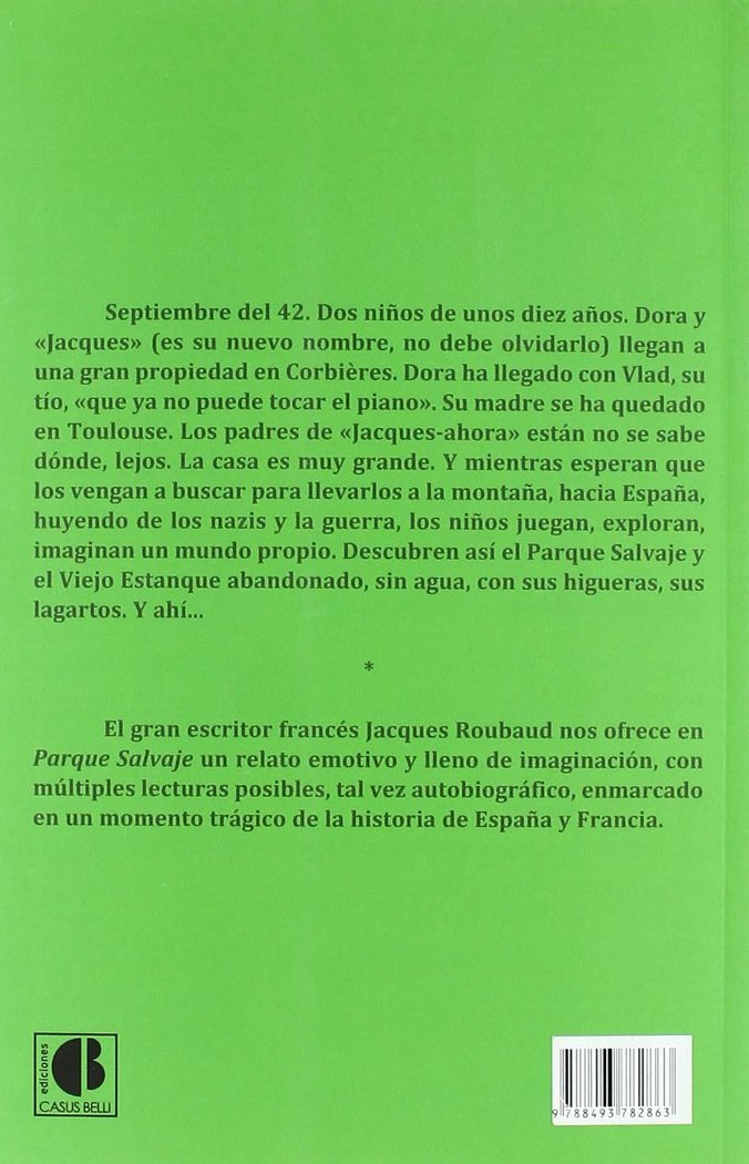PARQUE SALVAJE, de ROUBAUD | portada del libro