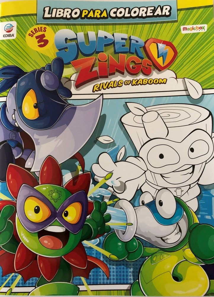 Libro para colorear Superzings Series 3 - España, de SUPERZINGS | portada del libro