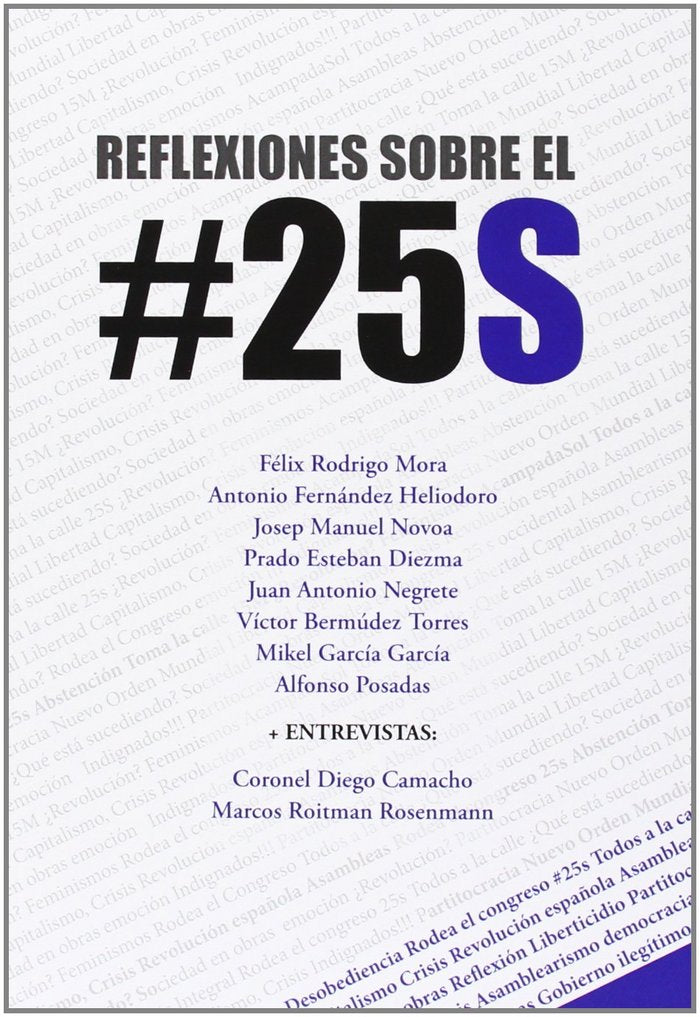 REFLEXIONES SOBRE EL 25 S, de RODRIGO MORA | portada del libro
