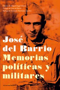 Memorias políticas y militares, de Del Barrio, José | portada del libro