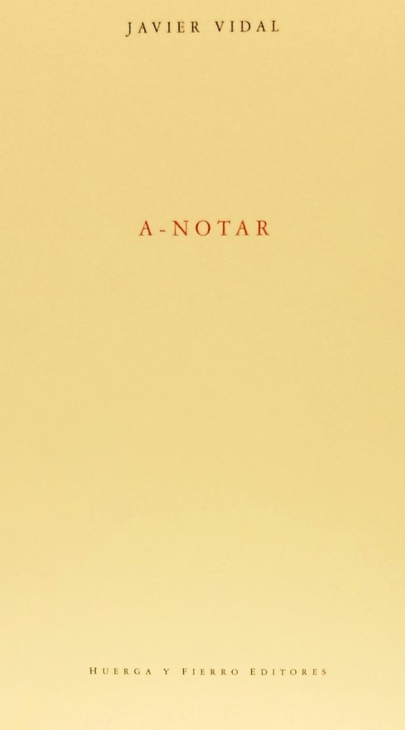 A-NOTAR, de VIDAL GARCÍA, JAVIER | portada del libro
