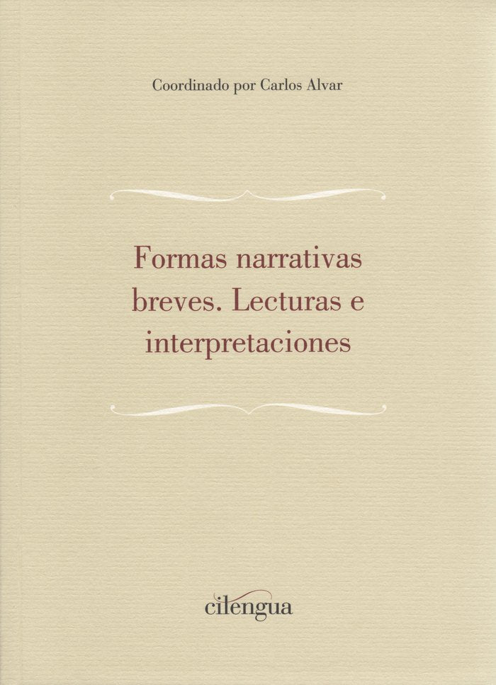 Formas narrativas breves., de Carlos Alvar (coordinador) | portada del libro