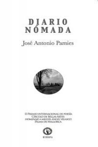 Diario nómada, de JOSé ANTONIO PAMIES | portada del libro