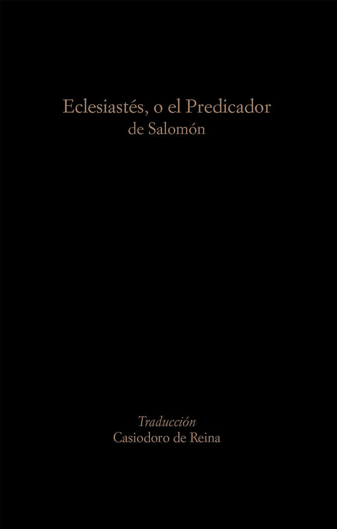 Eclesiastés, o el Predicador de Salomón, de REINA | portada del libro