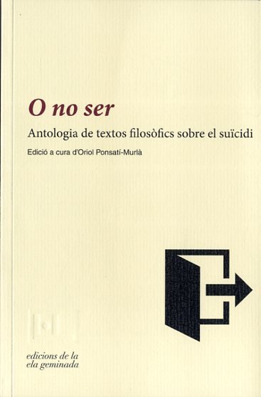 O no ser, de PONSATI-MURLA, ORIOL | portada del libro