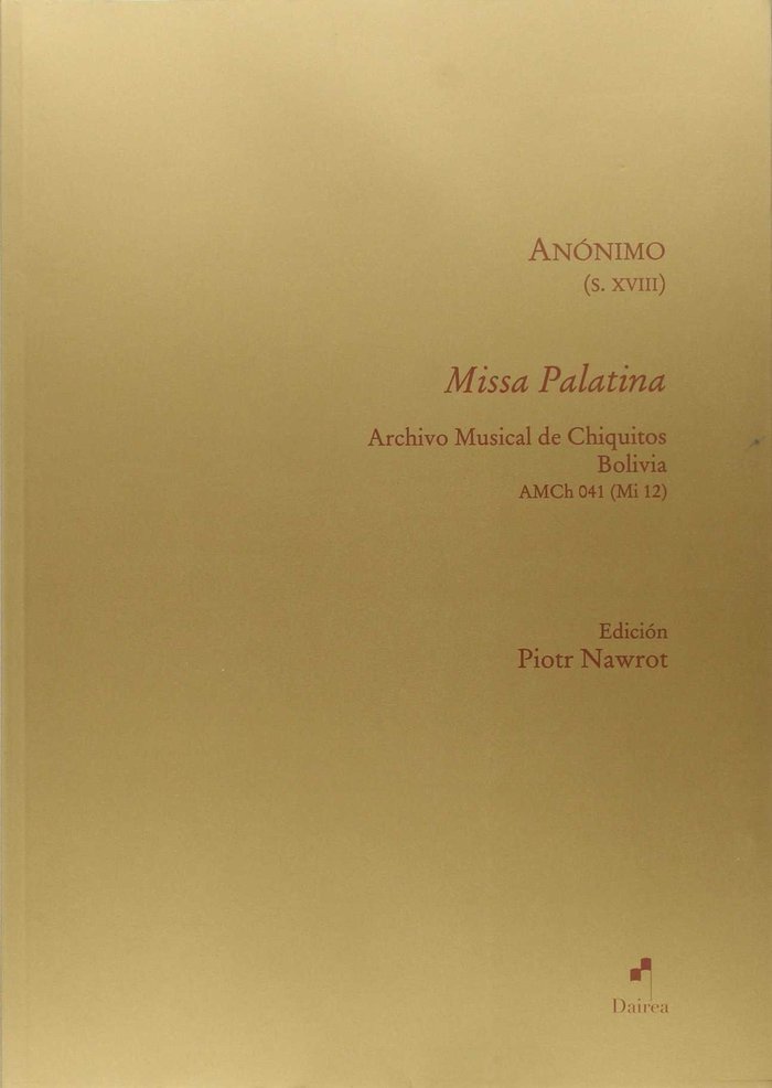 MISSA PALATINA | portada del libro