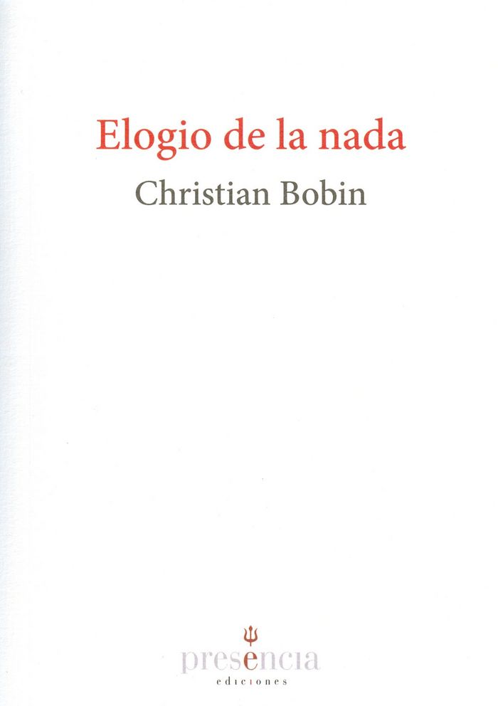Elogio de la nada, de Christian Bobin | portada del libro
