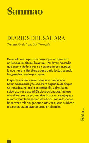 Diarios del Sáhara, de Sanmao | portada del libro