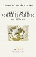 Acerca de un posible testamento, de Panero, Leopoldo María (1948-2014) | portada del libro