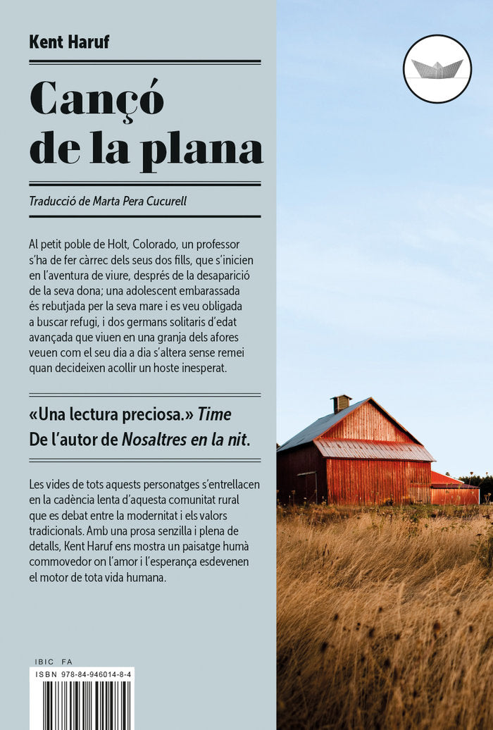 Cançó de la plana, de Haruf, Kent | portada del libro