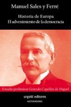 HISTORIA DE EUROPA, de MANUEL SALES Y FERRE | portada del libro