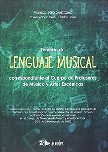 Temario de Lenguaje Musical, de Balo González | portada del libro