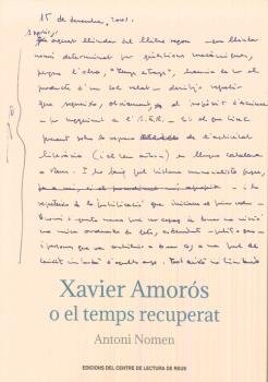 Xavier Amorós o el temps recuperat, de Nomen, Antoni | portada del libro