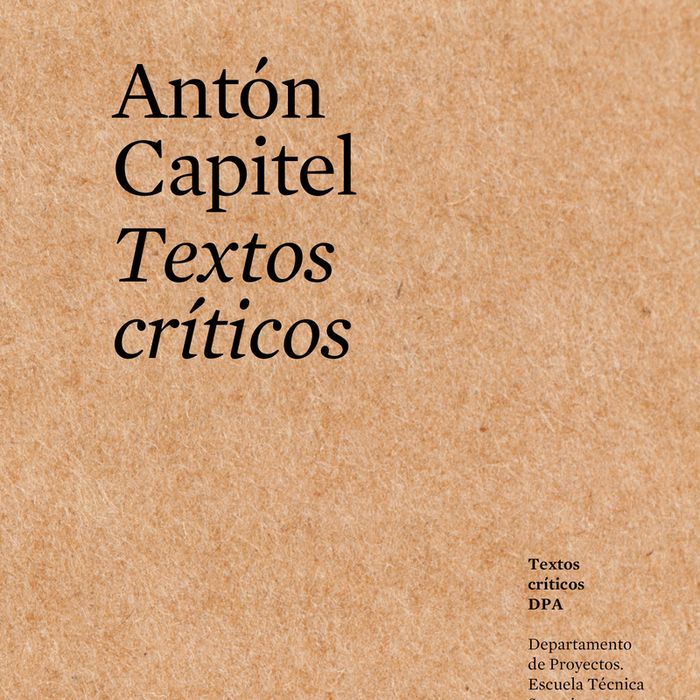TEXTOS CRÍTICOS  3, de González Capitel, Antón | portada del libro