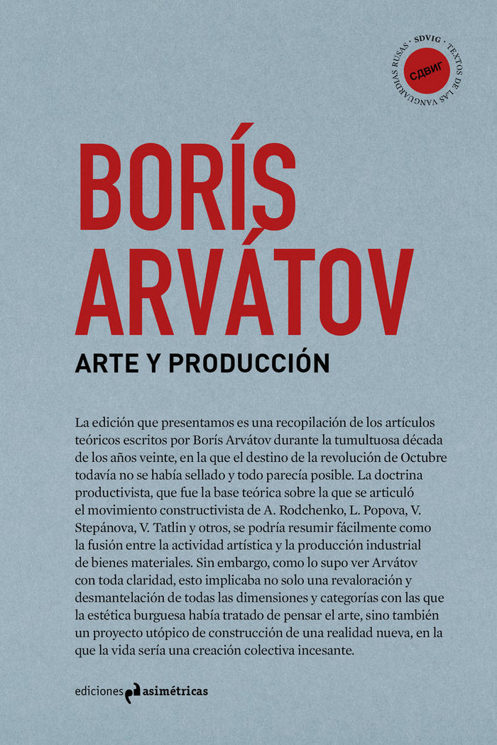 ARTE Y PRODUCCIÓN, de ARVATOV, BORÍS | portada del libro