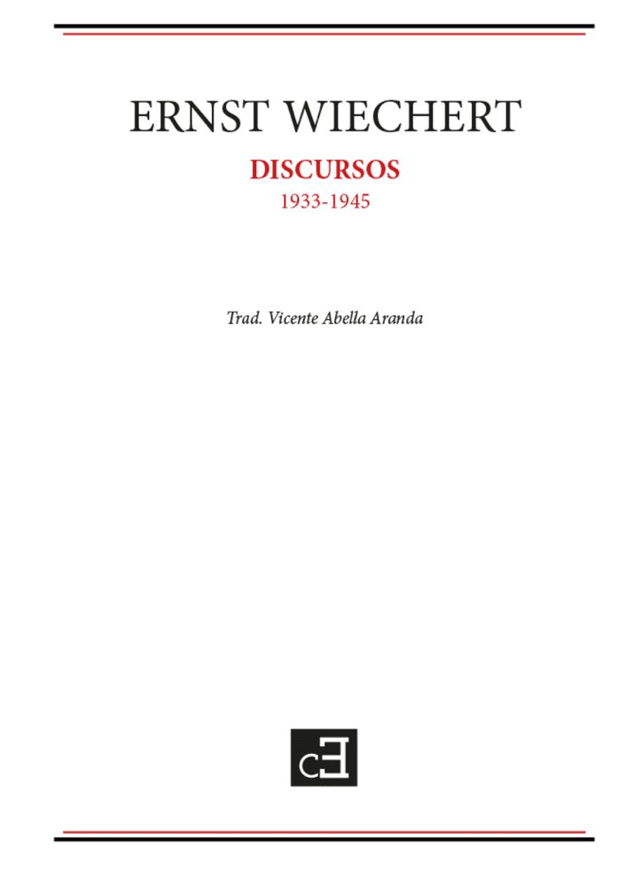 DISCURSOS, de WIECHERT, ERNST | portada del libro