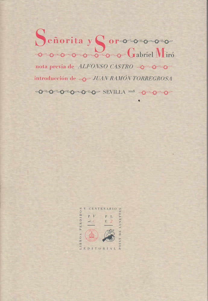 SEÑORITA Y SOR, de MIRO | portada del libro
