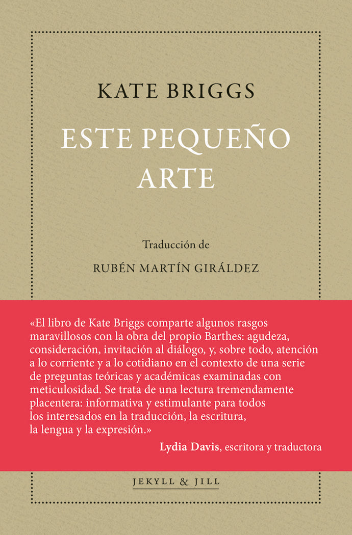 ESTE PEQUEÑO ARTE, de BRIGGS, KATE | portada del libro