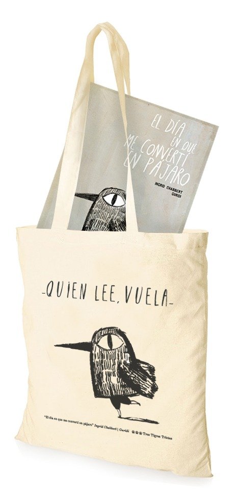 El día en que me convertí en pájaro con bolsa de tela, de Chabbert | portada del libro