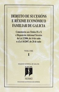 Derecho de sucesiones y régimen económico familiar de Galicia, de DIRECCION GENERAL DEL NOTARIADO | portada del libro