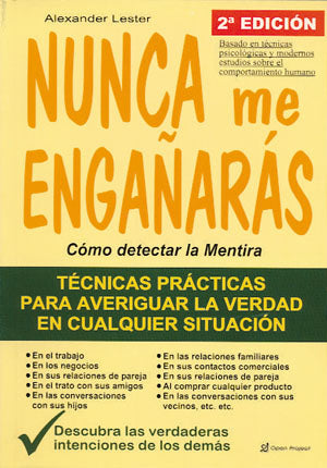 Nunca me engañarás. Cómo detectar la mentira, de Alexander | portada del libro