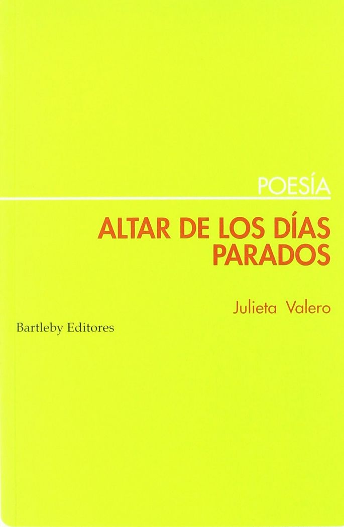 ALTAR DE LOS DIAS PARADOS, de VALERO PERANDONES | portada del libro