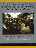 FRANQUISME I TRANSICIO DEMOCRATICA A LES TERRES DE PARLA CATALANA, de RAMON ARNABAT MATA MARTI MARIN | portada del libro