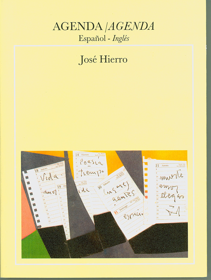 Agenda (Bilingüe), de Hierro, José | portada del libro