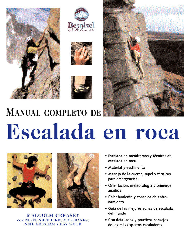 MANUAL COMPLETO DE ESCALADA EN ROCA, de CREASEY | portada del libro