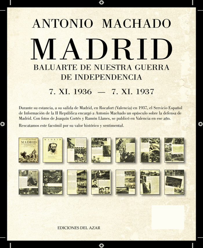 MADRID BALUARTE DE NUESTRA GUERRA DE INDEPENDENCIA, de MACHADO RUIZ, ANTONIO | portada del libro