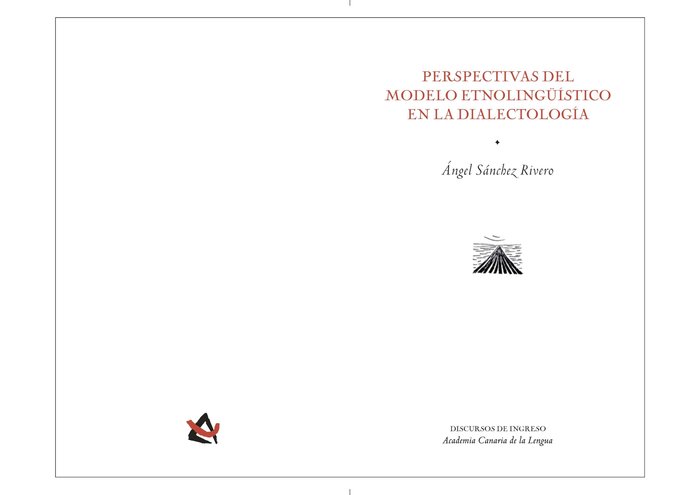 Perspectivas del modelo etnoligüístico en la dialectología canaria, de Sánchez Rivero, Ángel | portada del libro