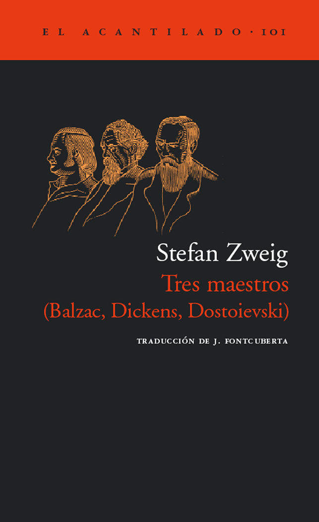 Tres maestros, de Zweig, Stefan | portada del libro