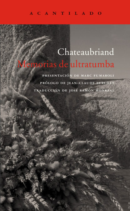 Memorias de ultratumba, de CHATEAUBRIAND | portada del libro