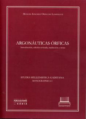 Argonáuticas órficas., de SANCHEZ ORTIZ DE LANDALUCE | portada del libro