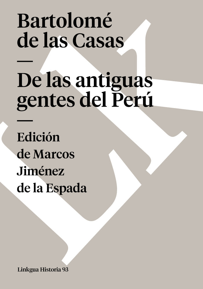 DE LAS ANTIGUAS GENTES DEL PERU, de de las Casas, Bartolomé | portada del libro