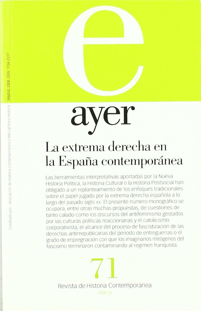 EXTREMA DERECHA EN LA ESPAÑA CONTEMPORÁNEA, LA, de Cobo, Francisco | portada del libro