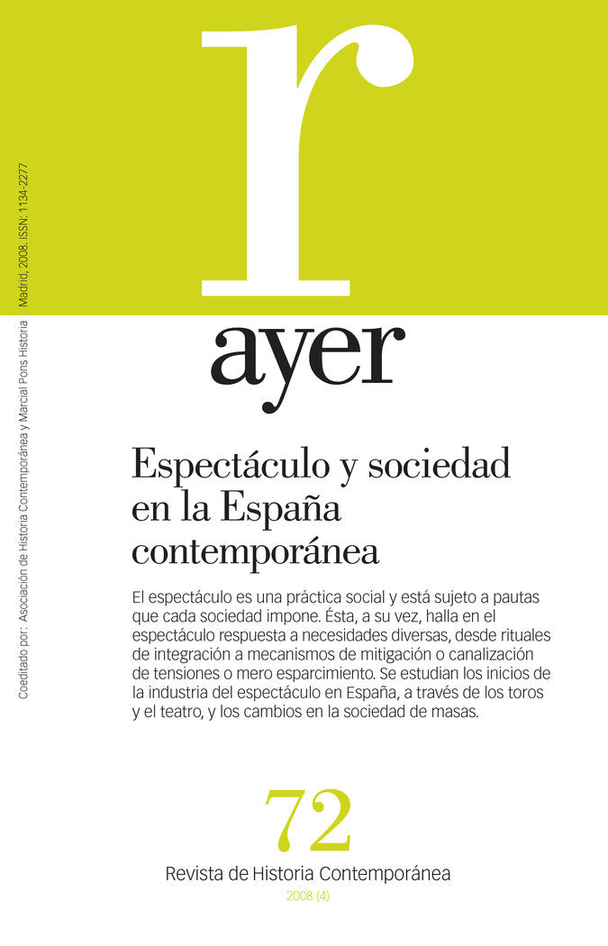 ESPECTÁCULO Y SOCIEDAD EN LA ESPAÑA CONTEMPORÁNEA, de Baker, Edward | portada del libro