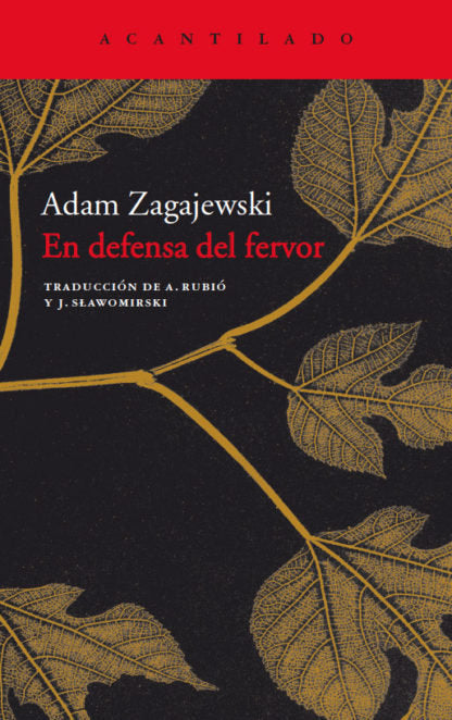 En defensa del fervor, de Zagajewski, Adam | portada del libro