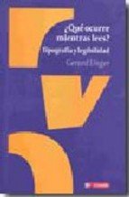 ¿QUE OCURRE MIENTRAS LEES?, de UNGER, GERARD | portada del libro
