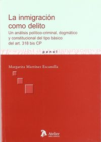 Inmigracion como delito, la. Un análisis político-criminal, dogmático y constitucional del tipo bási, de Margarita Martínez E