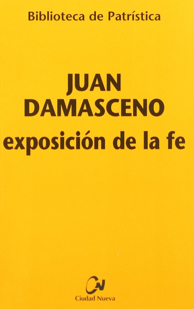 Exposición de la fe, de Juan Damasceno | portada del libro